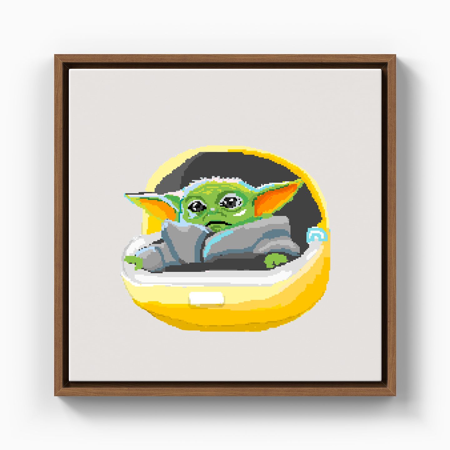 Baby Yoda Pixel Art - Canvas Print