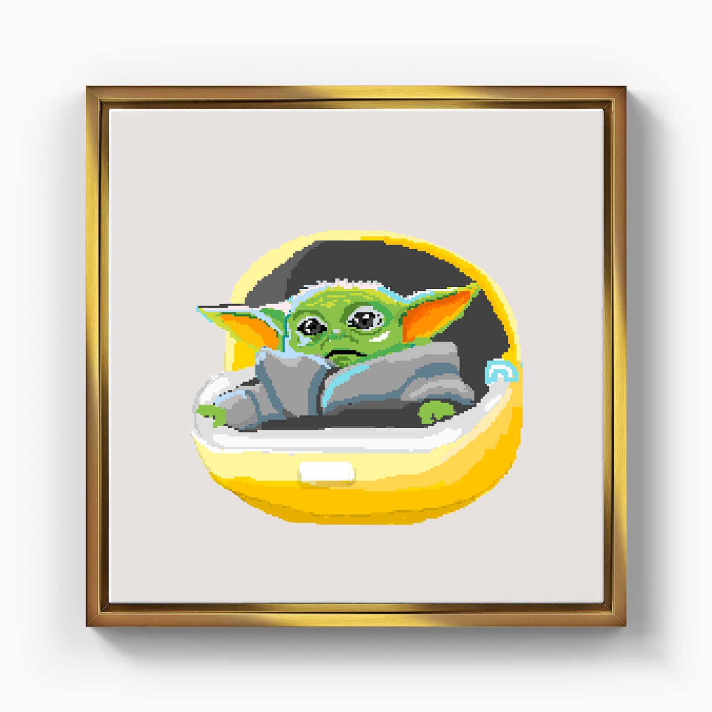 Baby Yoda Pixel Art - Canvas Print