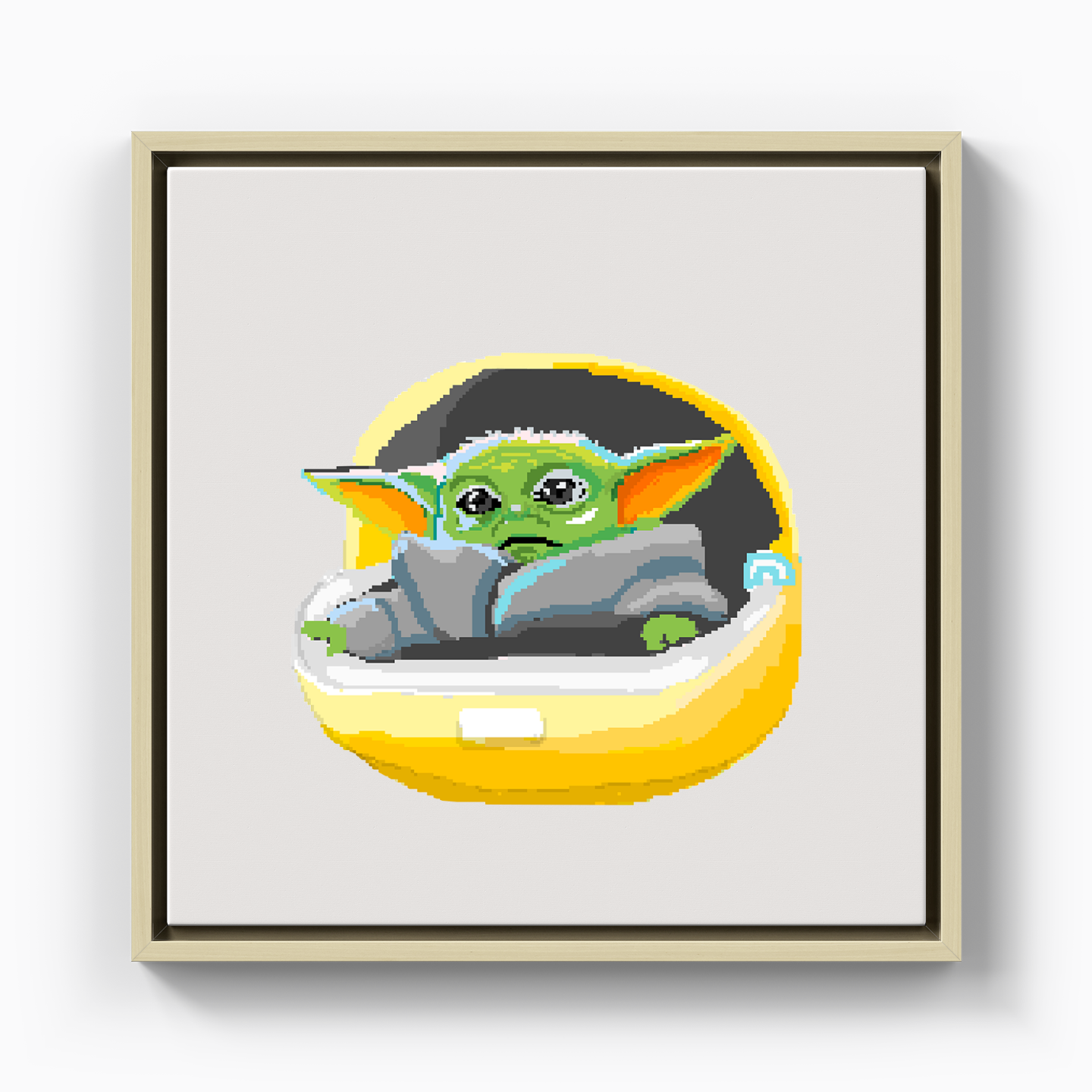 Baby Yoda Pixel Art - Canvas Print