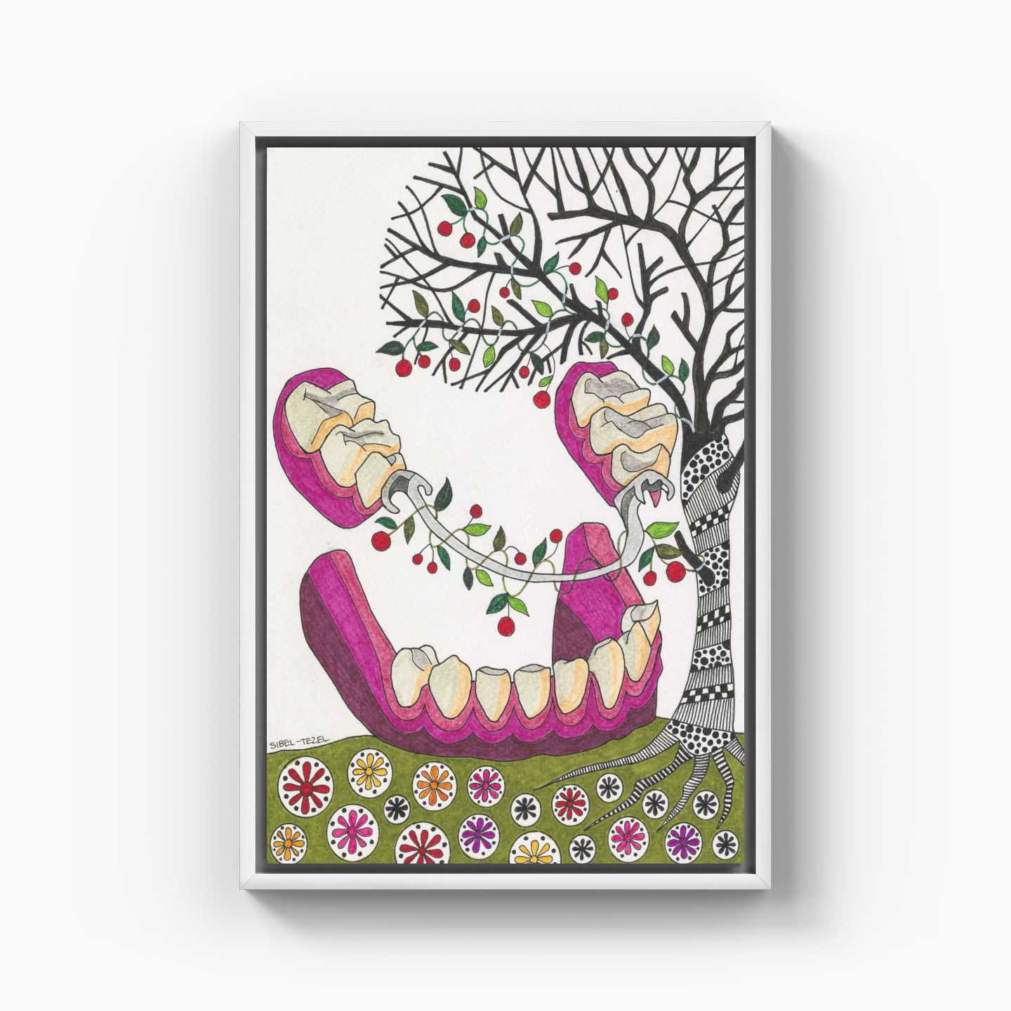 removable denture - Canvas Print