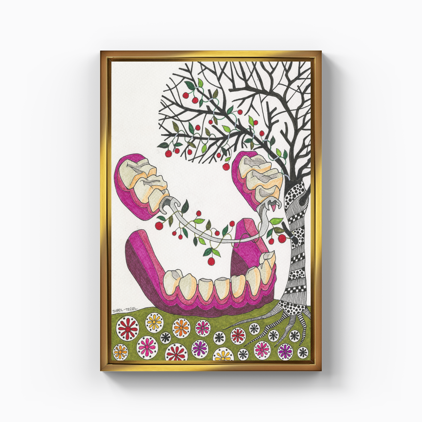 removable denture - Canvas Print