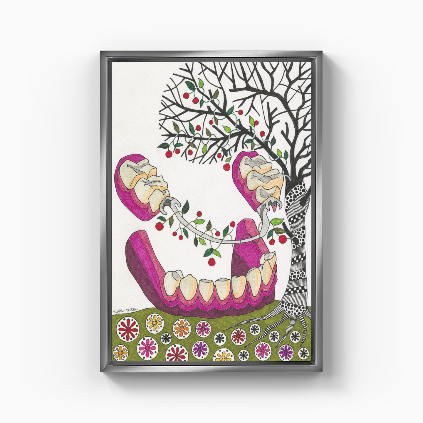 removable denture - Canvas Print