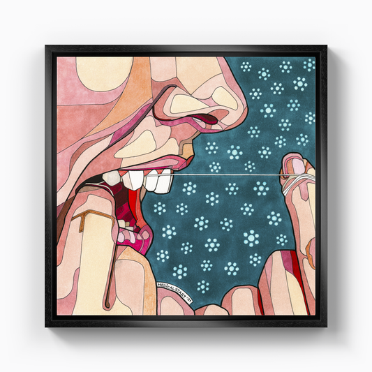 Flossing in oral hygiene - Canvas Painting