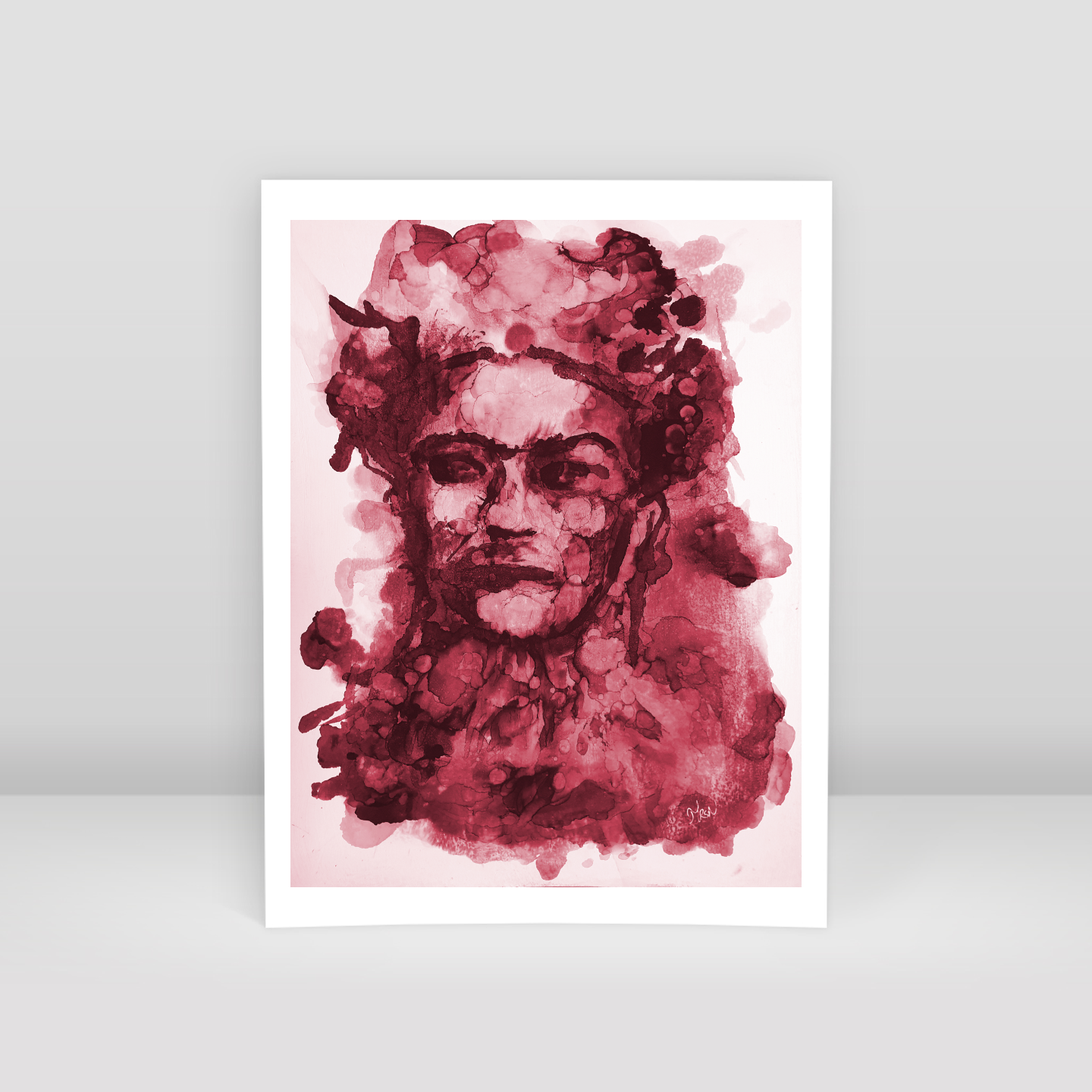 Frida Kahlo - Red - Art Print