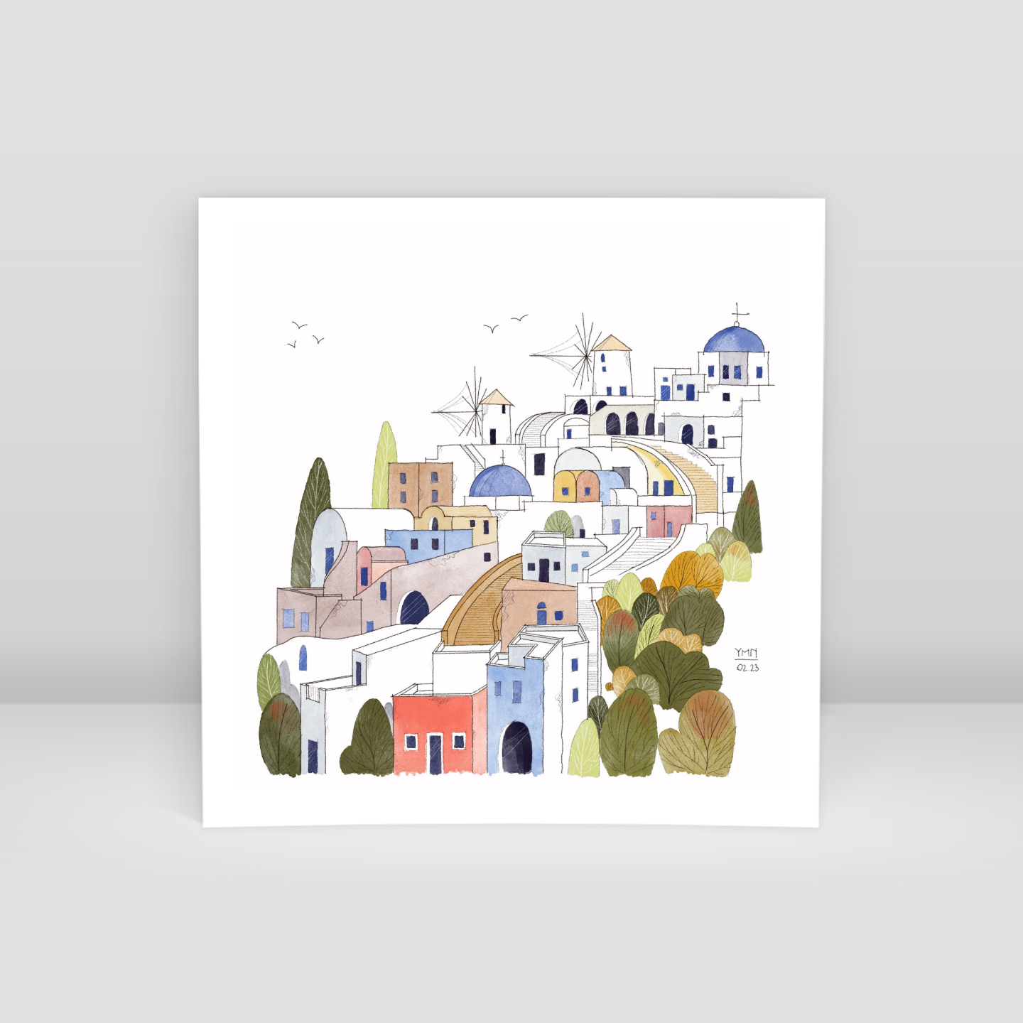 Santorini - Art Print